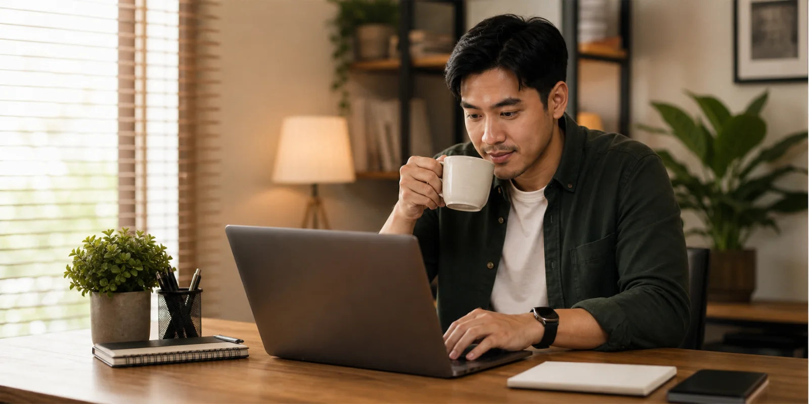 Rutin kerja bersama secawan kopi